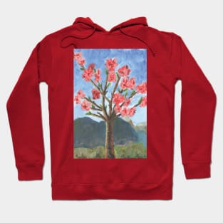 Nectarine Tree in Full Bloom Painting Hoodie